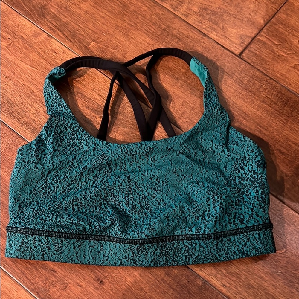 Lululemon Athletica Green and Black Racerback Sports Bra